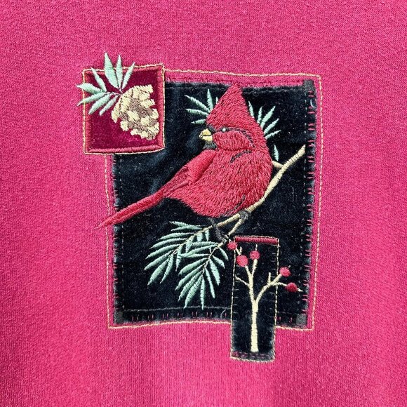 Vintage Cardinal Top Stitch Grannycore Cottagecore Sweatshirt Women's Large - Picture 6 of 6